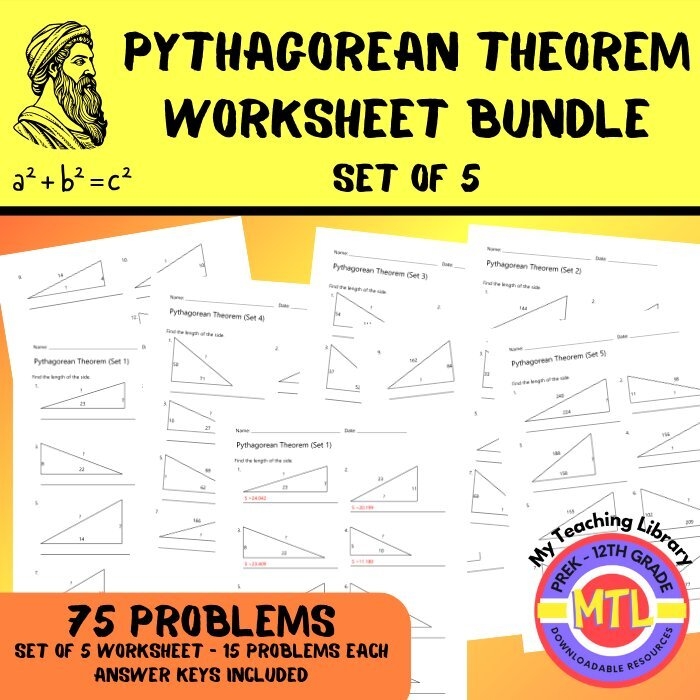 Eighth grade student working on a Pythagorean Theorem: Crack the Code geometry worksheet