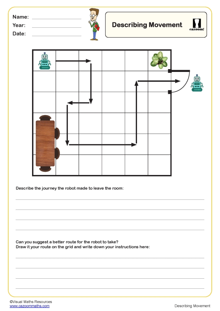 Describing Rotations worksheet for enhancing spatial reasoning skills Eighth-grade geometry worksheet focusing on understanding rotations in the coordinate plane