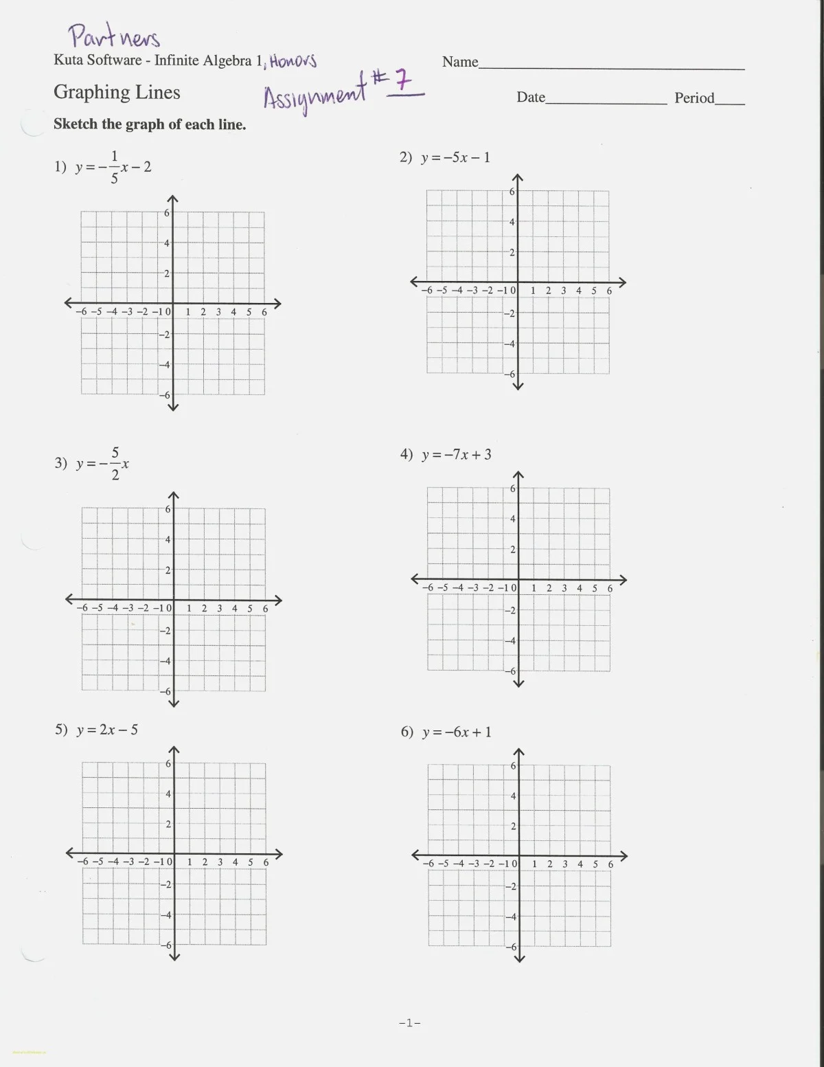 Eighth grade student graphing a linear equation using slope and y-intercept on a coordinate plane