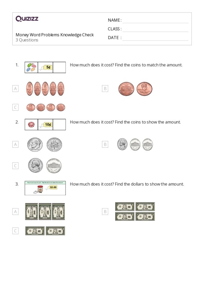 Fifth grade math worksheet featuring a zoo theme for practicing multiplication of money word problems