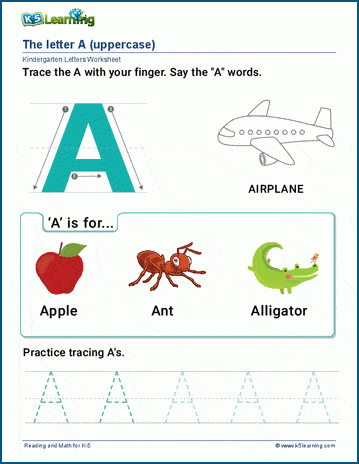Colorful A Is For... worksheet designed for preschoolers to learn the alphabet and practice sounds. Engaging educational activity for young learners featuring fun coloring opportunities.