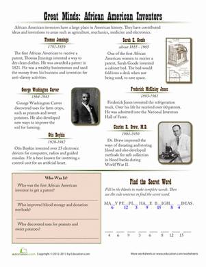 Colorful A-Z African American Visionaries poster worksheet for preschool classroom walls