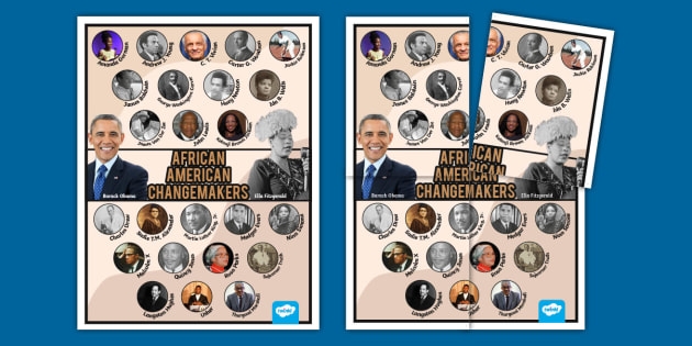 Colorful A-Z African American Visionaries educational poster for early childhood classrooms