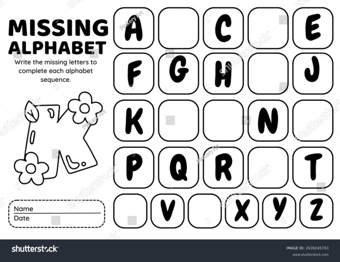 ABC Fill in the Blank worksheet for Kindergarten students featuring a fun alphabet exercise. Engaging image of a cut-out letter activity to enhance ABC skills.