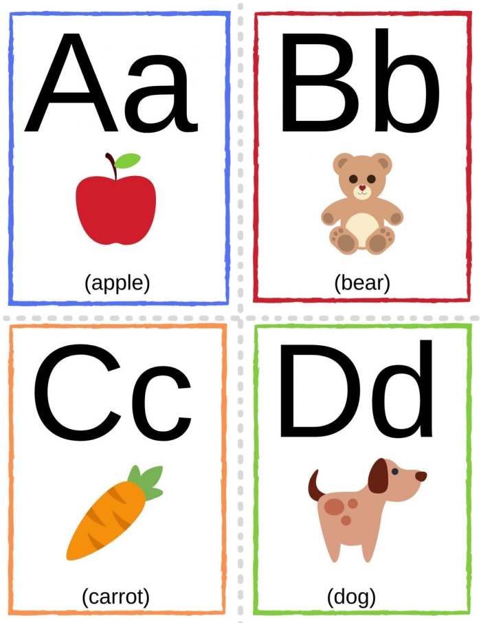ABC Flashcards: A worksheet for early learners featuring A and an apple illustration Coloring worksheet for the letter A with an apple flashcard for preschoolers