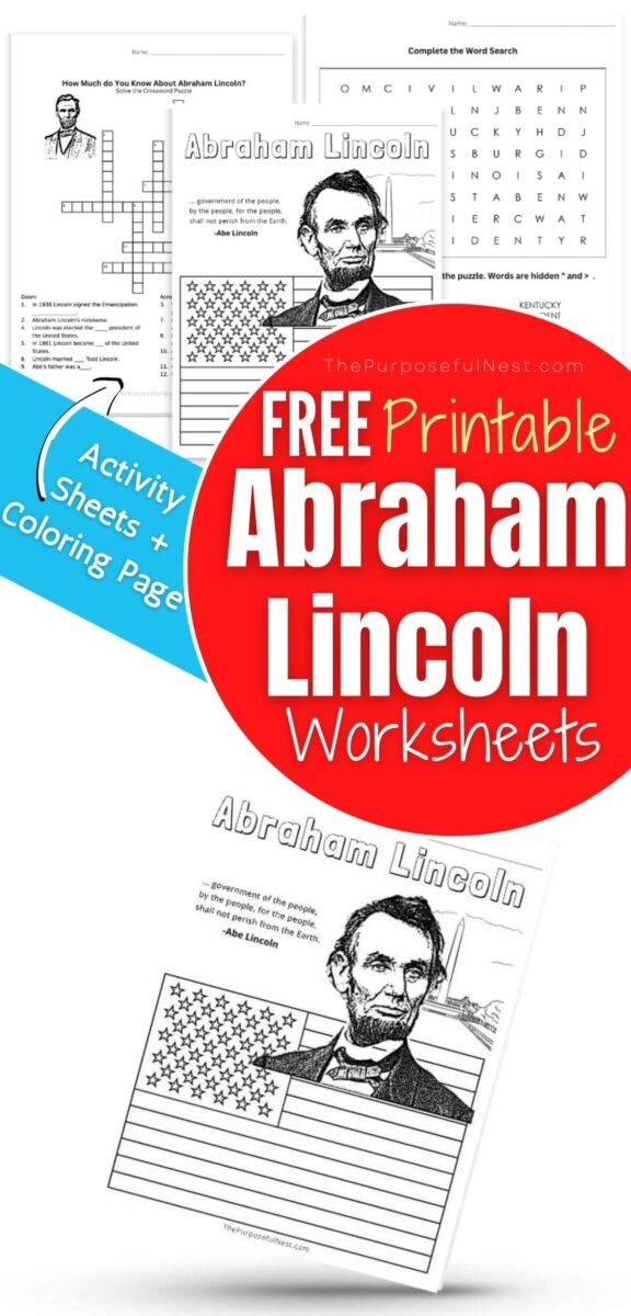 Abraham Lincoln Facts worksheet for second graders featuring a biography and quiz