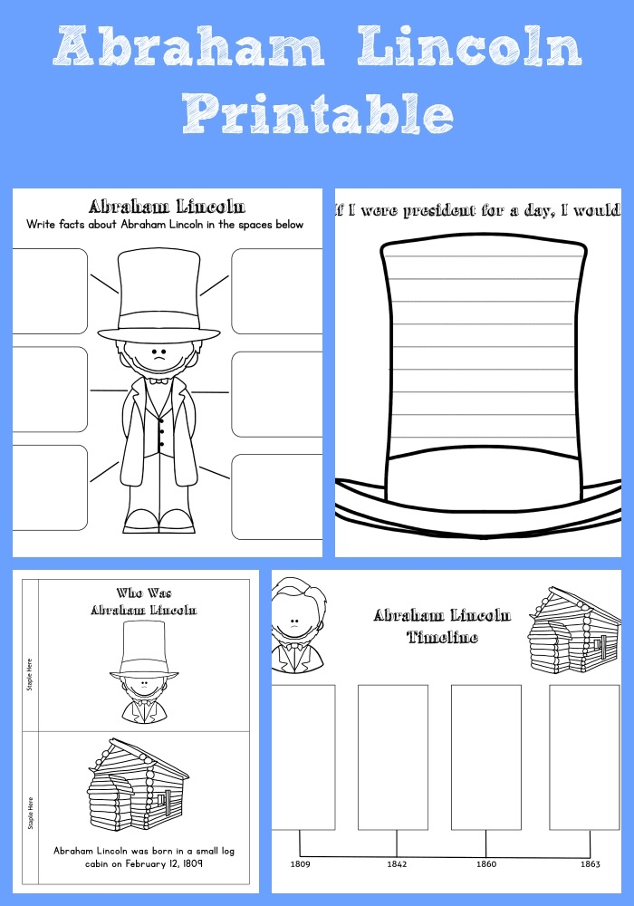 Abraham Lincoln Facts worksheet for second graders featuring a biography and quiz questions