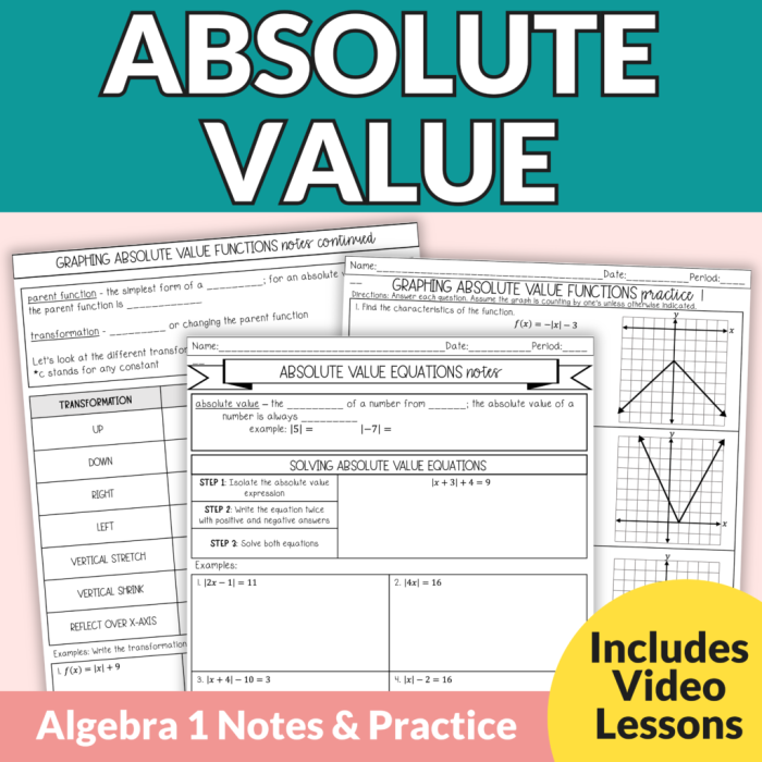Sixth grade students solving absolute value comparison problems on a math practice worksheet