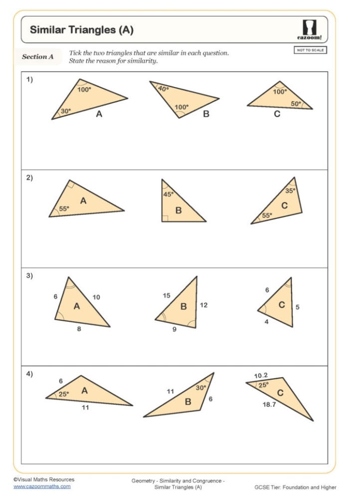 Fourth grade students identifying and marking acute triangles on a geometry worksheet activity