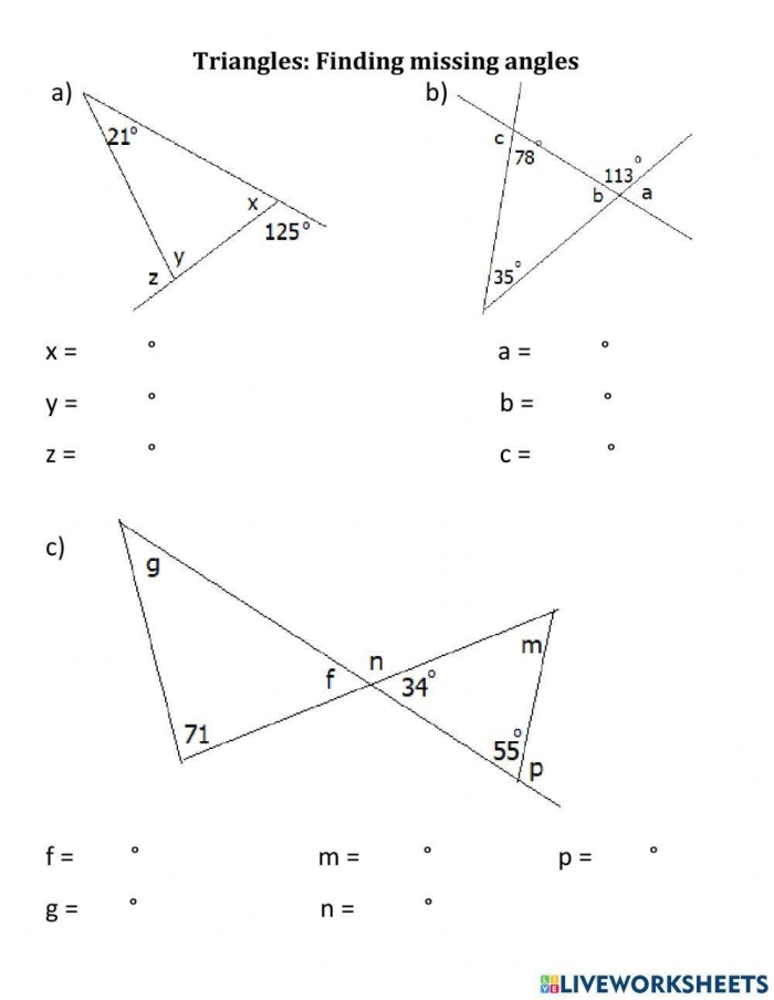 ALT text: Sixth grade worksheet featuring acute triangles with missing base values for geometry practice