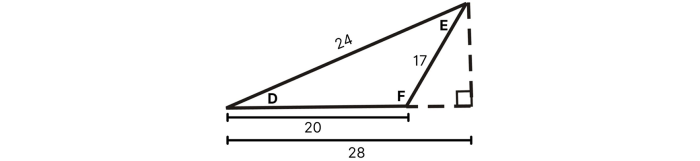Sixth grade math worksheet featuring geometry problems about calculating missing bases for acute triangles