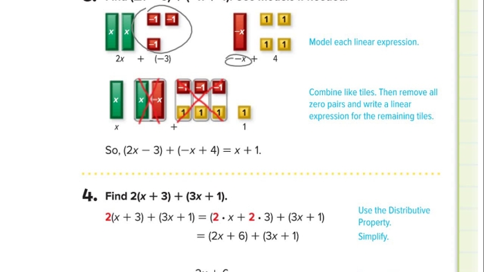 Algebra worksheet for Seventh Grade Add Linear Expressions worksheet for Seventh Grade
