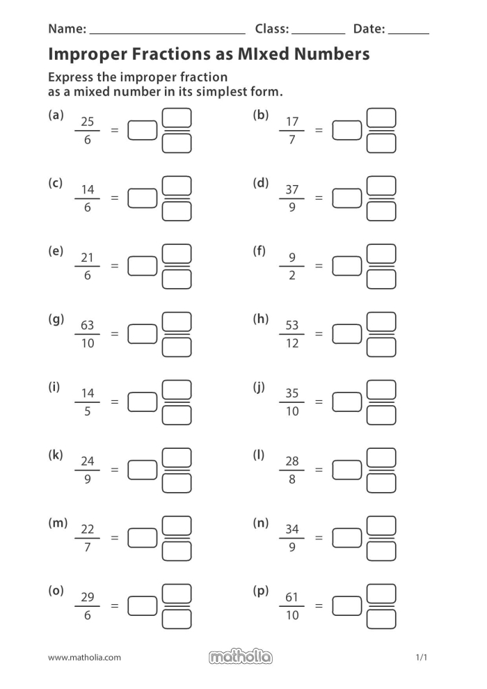 Worksheet illustrating how to add mixed numbers and improper fractions on a number line