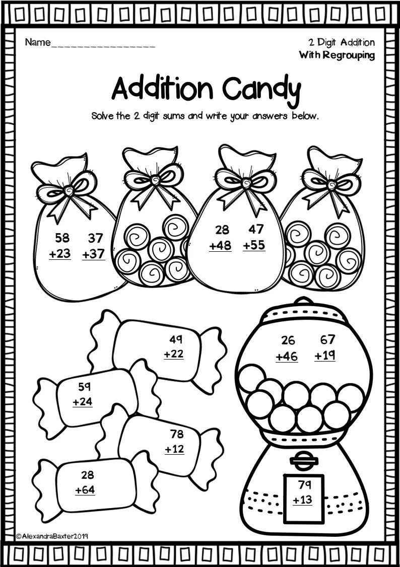 Adding Two Math Worksheet for First Grade Students Number Four First grade students practice adding two to numbers up to ten on this phonics-related math worksheet