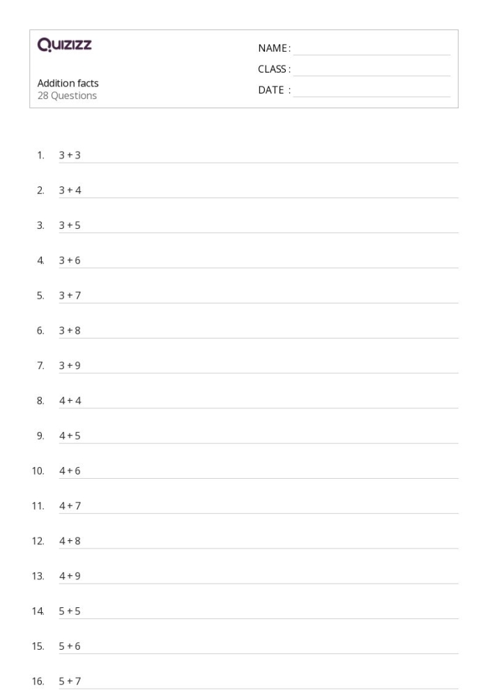 First grade student worksheet featuring addition equations to practice making the number ten