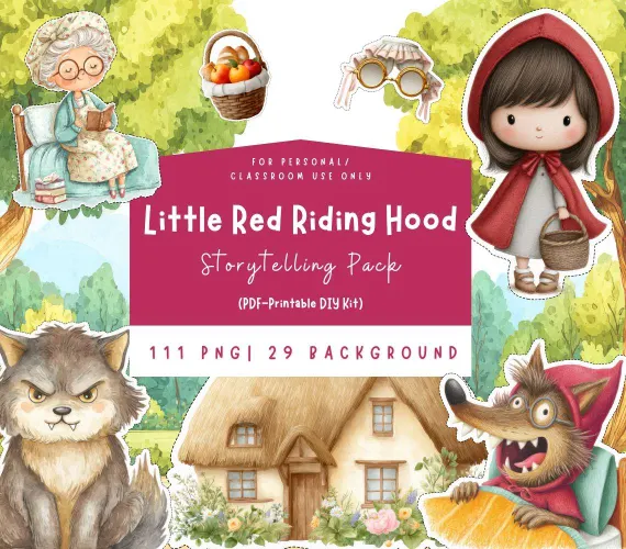 Coloring worksheet featuring Little Red Riding Hood for addition practice
