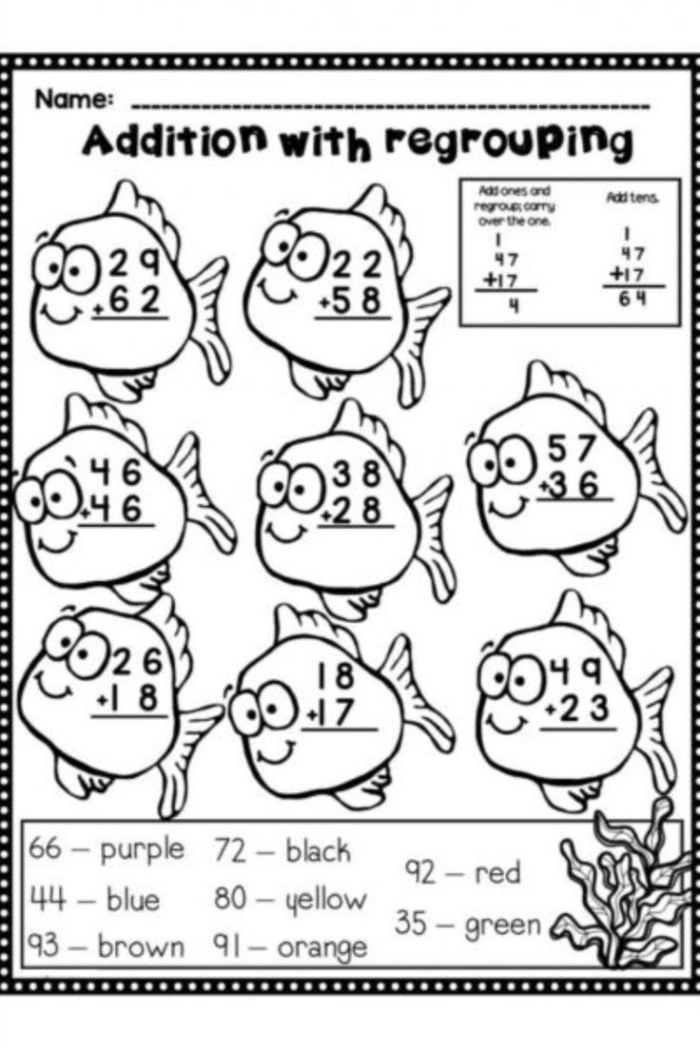 Review Addition with Regrouping Worksheet 25 for Elementary Math Practice Third grade math worksheet showing addition problems with regrouping and carrying practice exercises