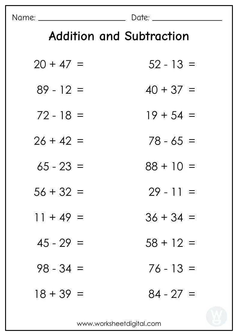 Addition and Subtraction Worksheet for Grade 2 Lesson 8 Second grade student filling in multiple choice bubbles for an addition and subtraction worksheet