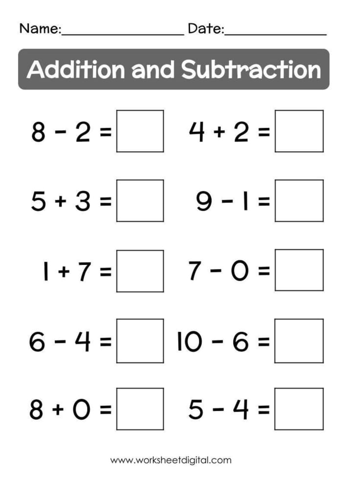 Kindergarten students solving addition problems to 10 with balloons and cupcakes worksheet 13