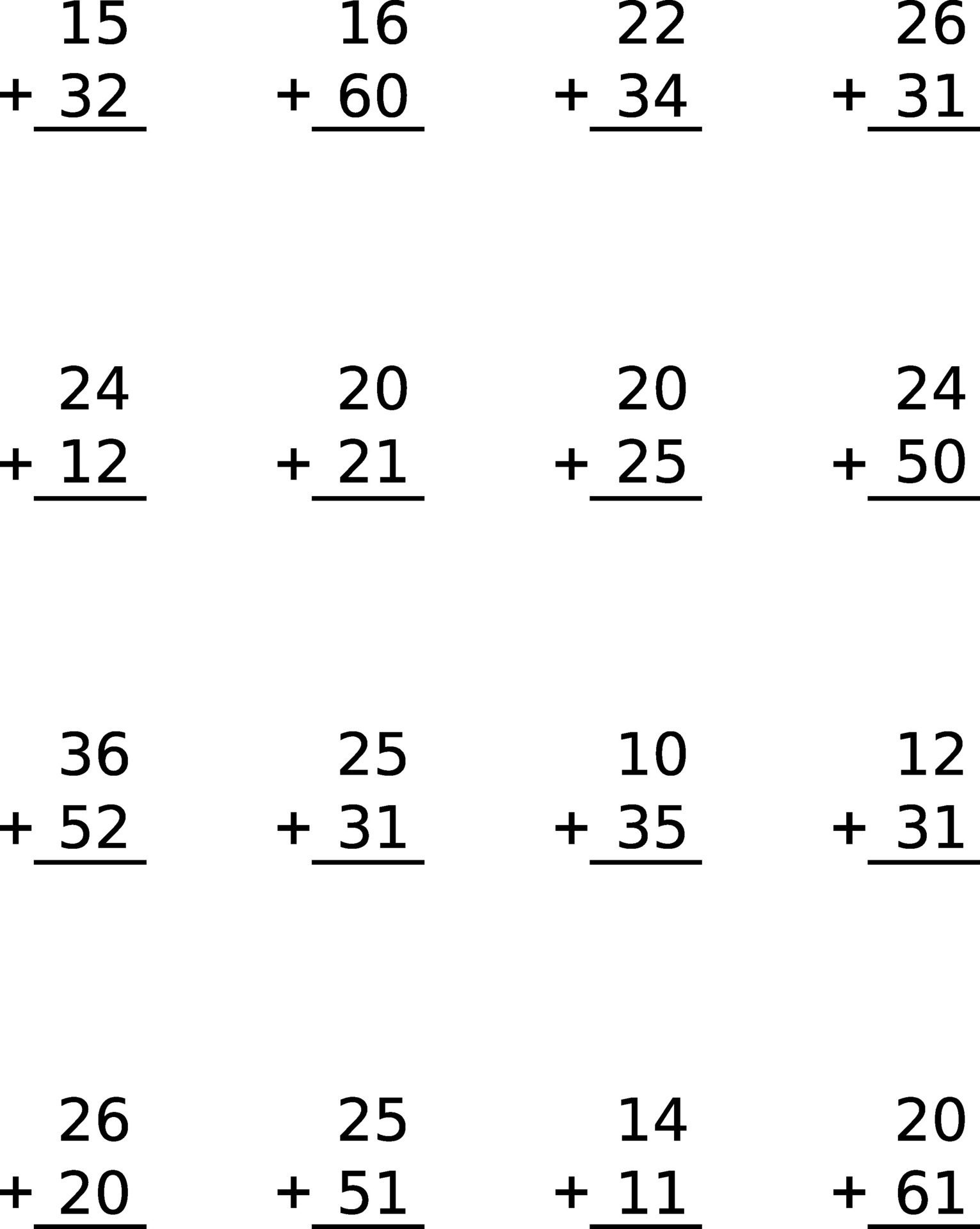 First grade student filling out a math worksheet featuring addition problems up to 20