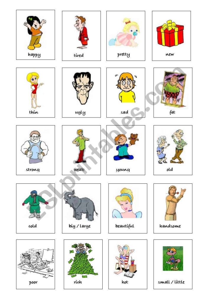Adjectives to Describe Emotions worksheet for enhancing communication skills Worksheet featuring adjectives that describe emotions for third-grade students