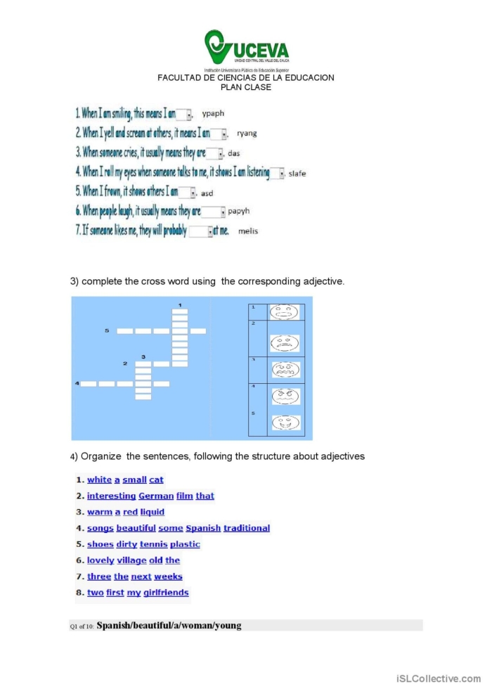 Engaging grammar worksheet to enhance communication through emotions for third-grade students Adjectives to Describe Emotions worksheet for third graders focusing on social-emotional skills