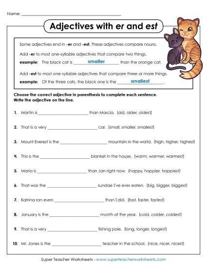 Worksheet for adding adjectives to enhance sentences and words for third graders