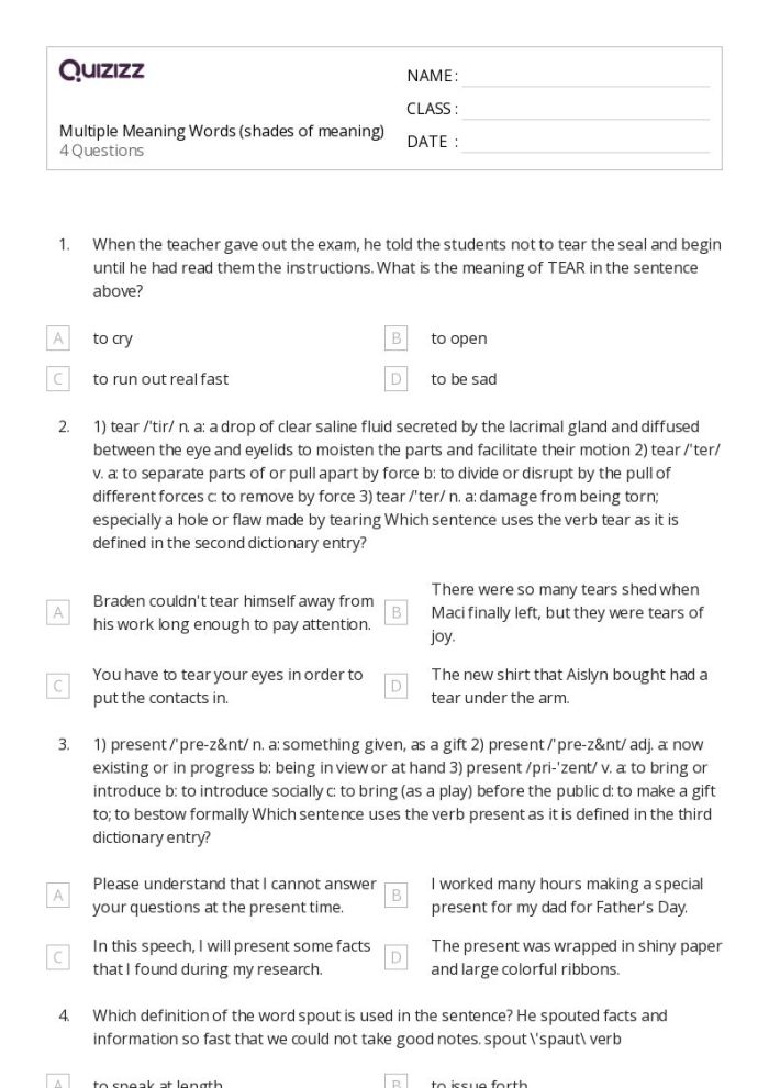 Seventh grade students practice ordering adjectives by intensity on this grammar worksheet