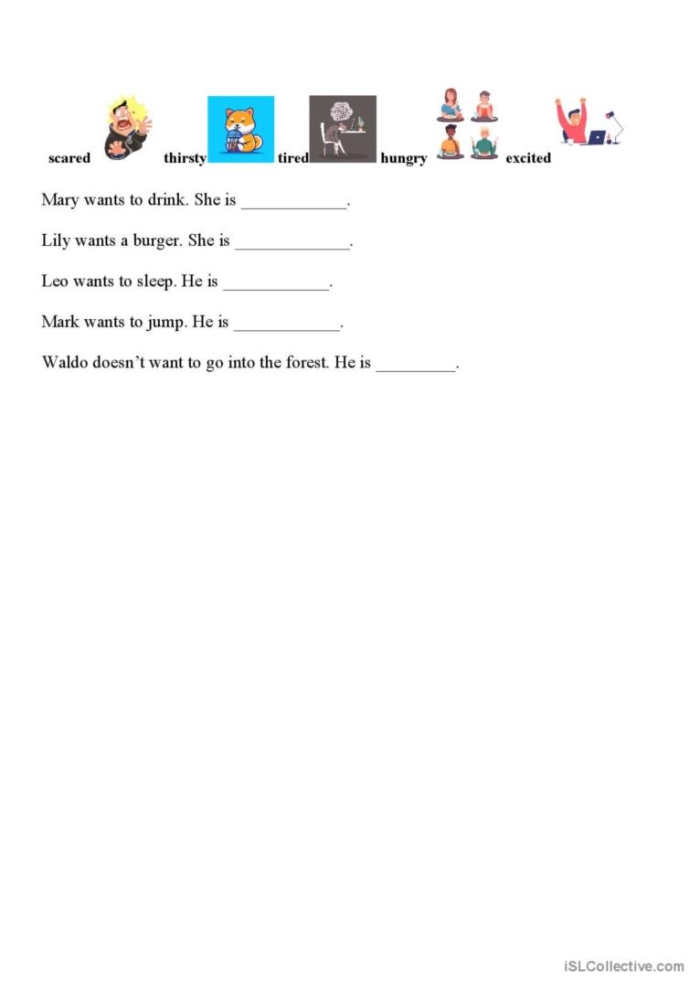 Engaging worksheet image to enhance students' understanding of emotional vocabulary Adjectives to Describe Emotions worksheet for third graders focusing on communication and social skills