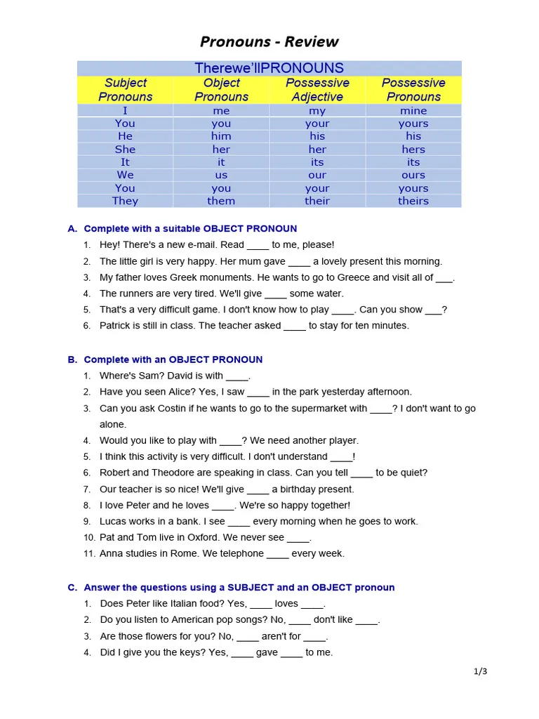 Advanced Pronoun Review Worksheet 7 Sixth Grade Grammar Practice Sixth grade student completing an advanced pronoun review worksheet on grammar skills