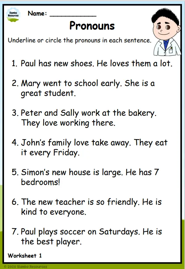 Advanced Pronoun Review Worksheet for Sixth Grade Grammar Students Sixth grade students practicing pronoun-antecedent agreement and reflexive pronouns on an advanced grammar worksheet