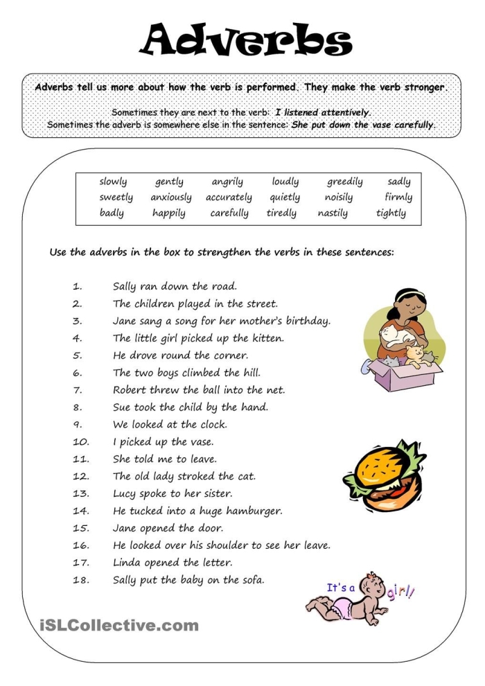 Algebra worksheet for Third Grade Adverb Detectives to the Rescue worksheet for third graders, featuring a fun mystery about a missing ruby necklace. Engaging image illustrating the adverb-themed activity where students fill in the blanks.
