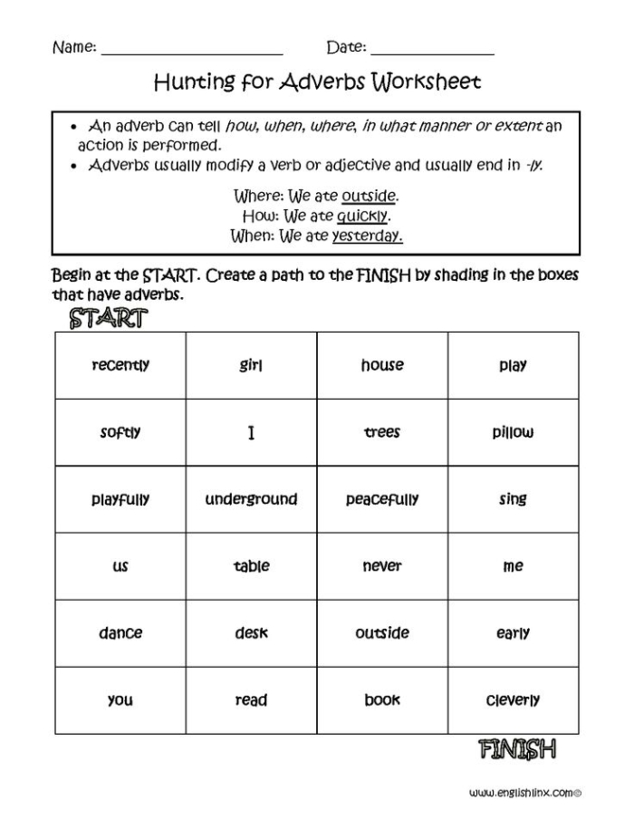 Engaging worksheet for mastering adverbs while uncovering a mystery Third grade students solving adverb puzzles on the Adverb Detectives to the Rescue worksheet