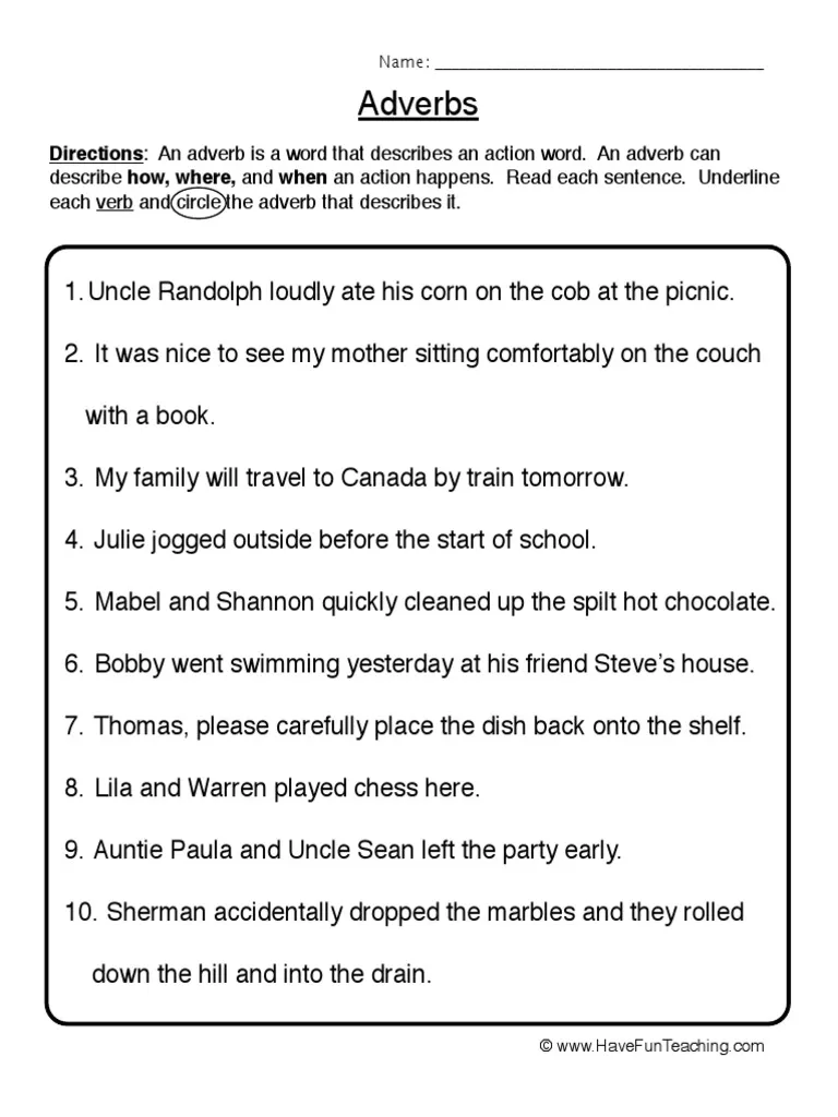 Engaging worksheet for mastering adverbs while solving a fun detective case Adverb Detectives to the Rescue worksheet featuring a mystery about a missing ruby necklace for third graders