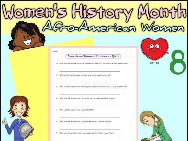 Third grade worksheet featuring portraits and facts about influential African American female changemakers