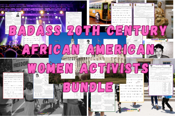 Third grade worksheet featuring portraits and facts about influential African American female changemakers
