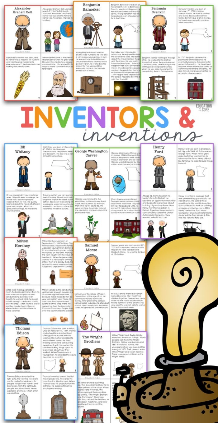 Fourth grade worksheet featuring notable African American inventors and their contributions to history and innovation
