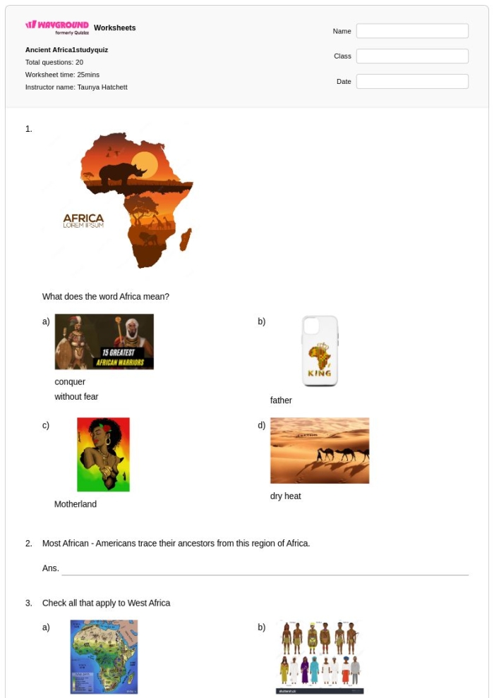 Fourth grade worksheet about famous African American inventors and their historical contributions