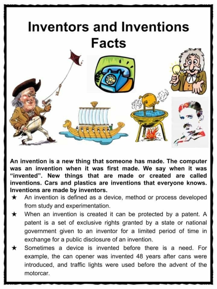 Fourth grade worksheet featuring notable African American inventors and their contributions to history