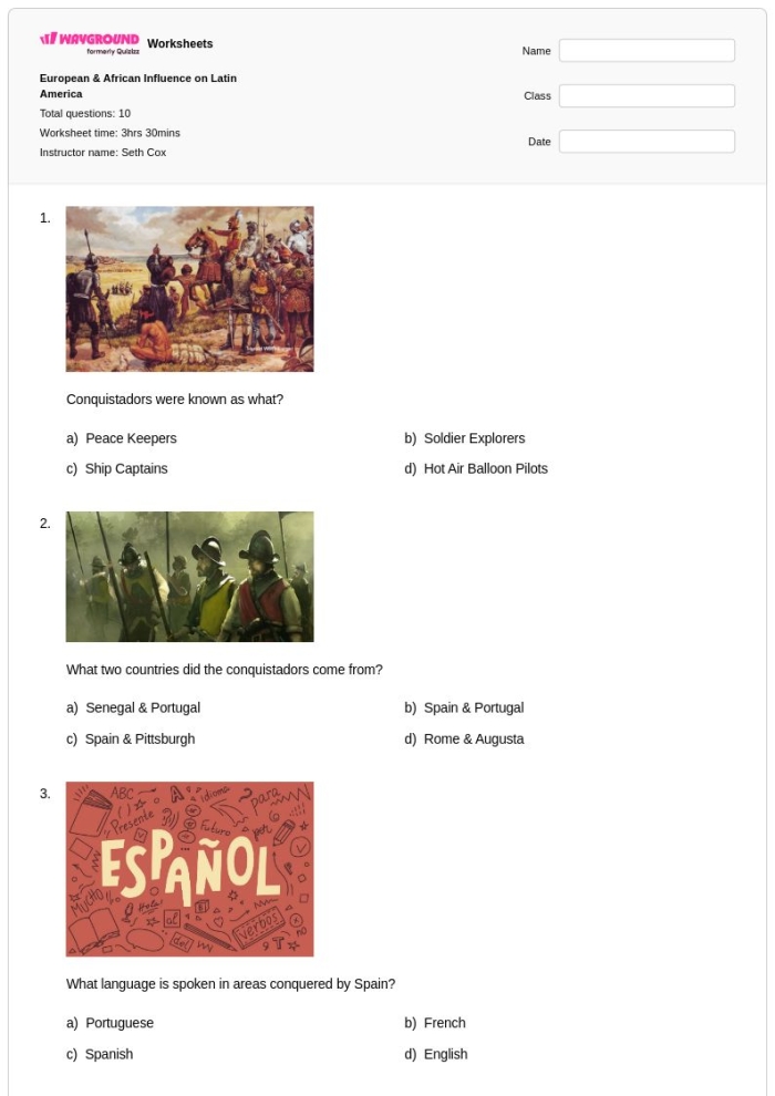 Fourth grade worksheet featuring notable African American inventors and their contributions to history