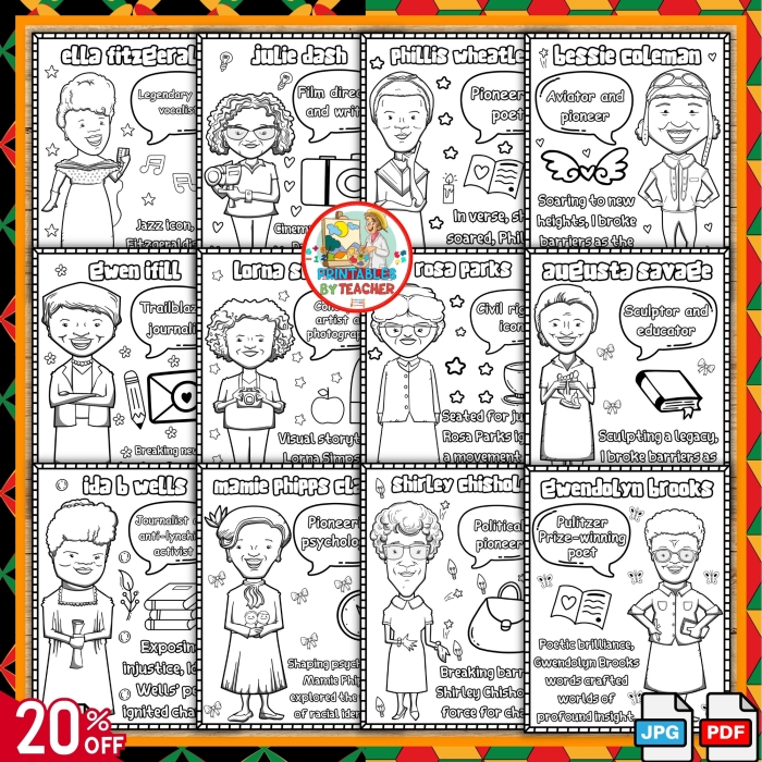 Third grade worksheet featuring African American female changemakers with fill-in-the-blank activities to identify influential leaders