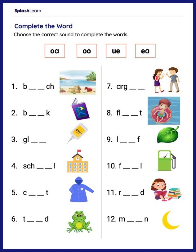 Sounding It Out Ai Vowel Pair Writing Practice Activity for Young Learners First grade student practicing writing words with the ai vowel pair on a worksheet with illustrated examples