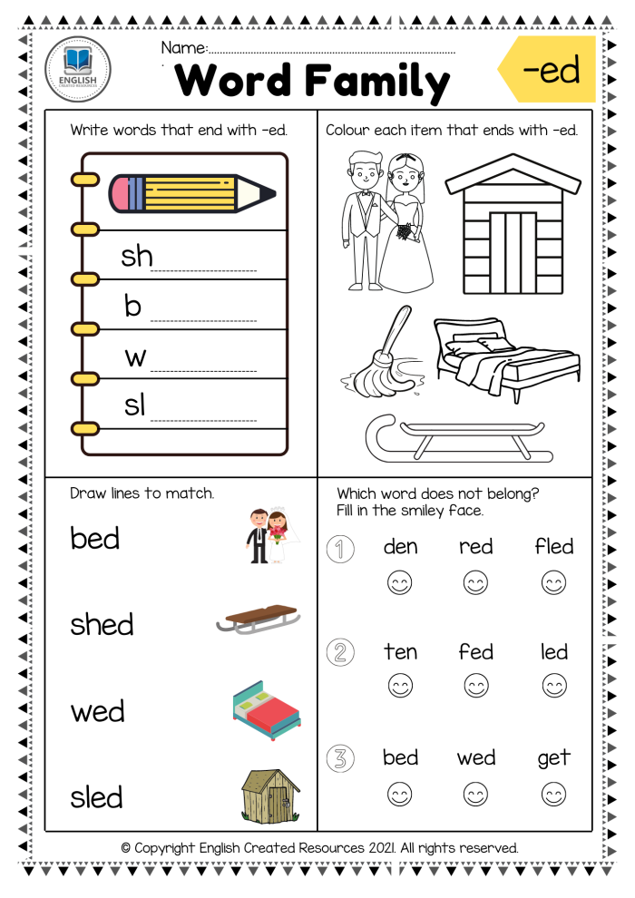 Pre-K worksheet featuring tracing practice for words in the ake family