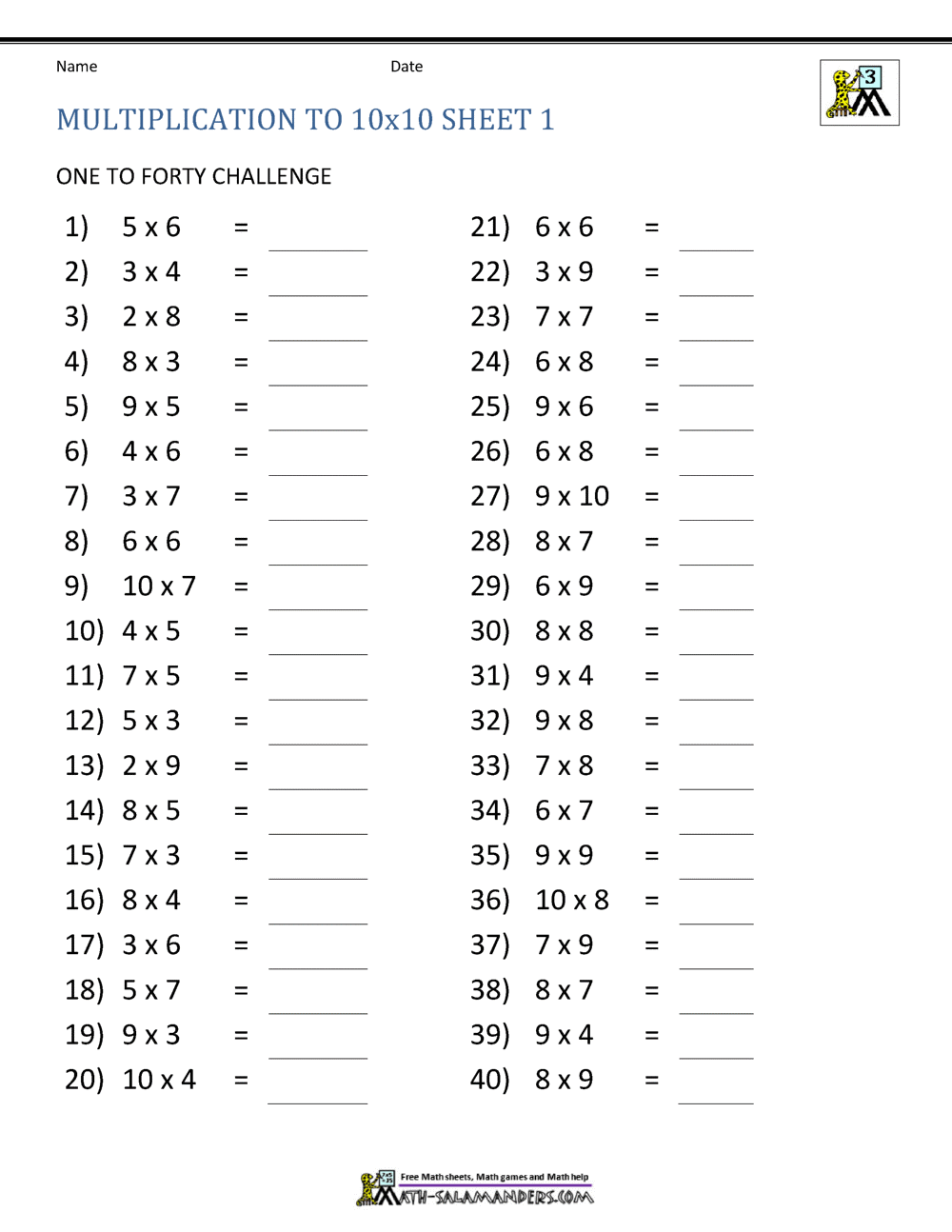 Engaging worksheet for filling in multiplication tables, perfect for young learners Kids' multiplication table worksheet for Alex, designed for third-grade math practice