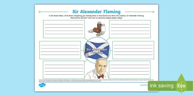 Alexander Fleming studying his petri dish culture for the third grade life science worksheet