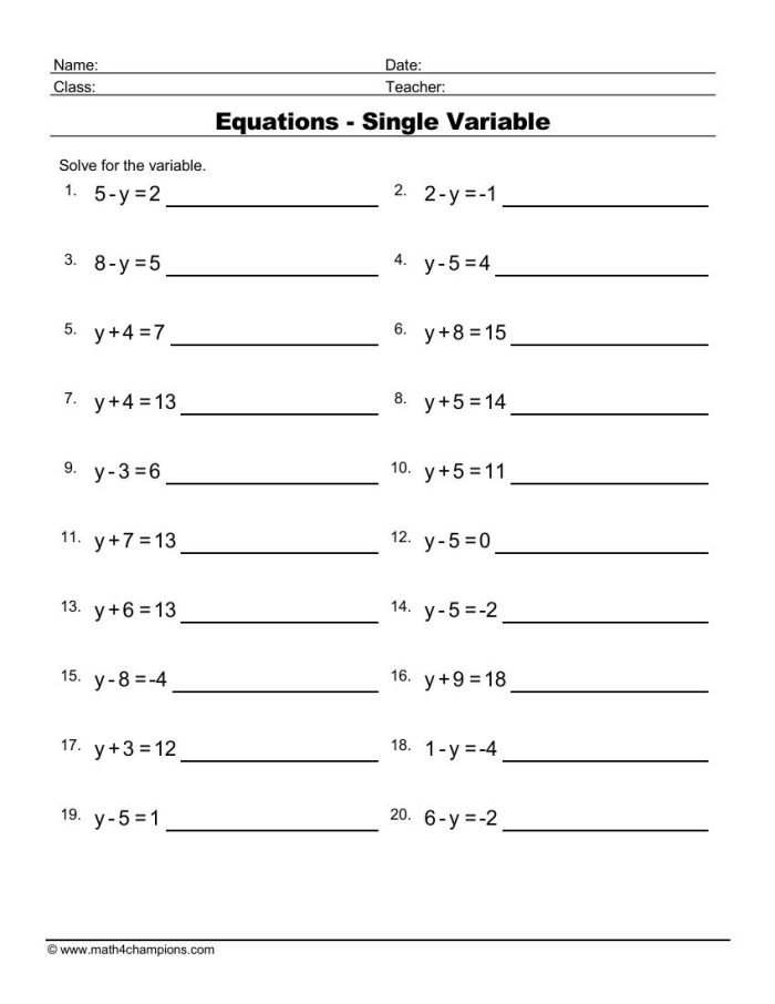 Student practicing solving for x on an algebra equations worksheet