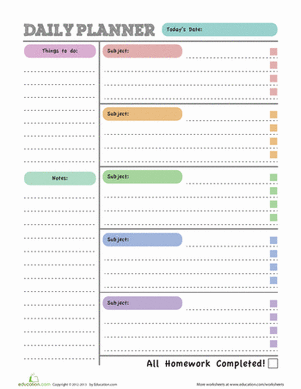 Algebra homework planner worksheet for second grade kids image 9 Colorful second grade printable homework planner for algebra students