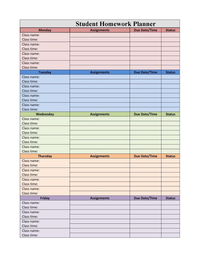 Second Grade Algebra Homework Planner Worksheet Thirteen Colorful printable homework planner worksheet for second grade algebra students number thirteen