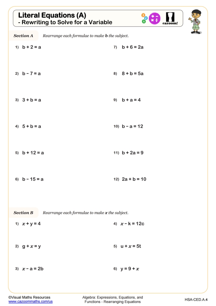 Choose Variable Expressions To Model Word Problems worksheet for sixth-grade practice Worksheet featuring variable expressions for modeling word problems in algebra