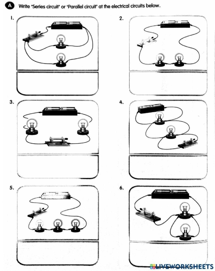 Engaging worksheet to test circuit knowledge and skills for fourth grade students All About Circuits worksheet for fourth graders learning about electricity